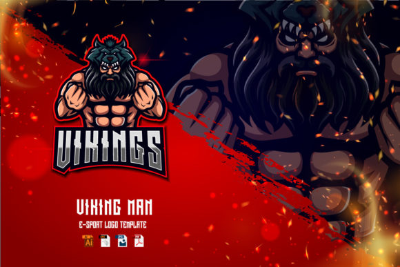 Elevate Your E-Sport Brand with a Viking Man with Wolf Head Logo