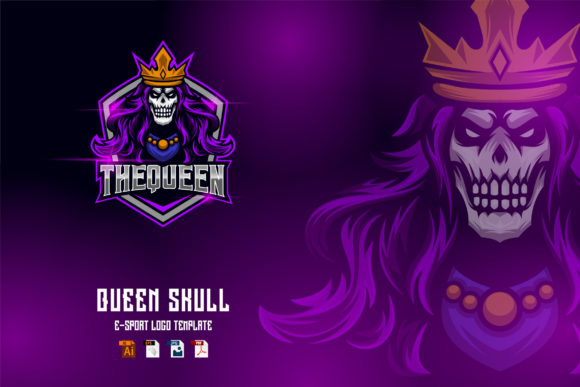 Queen Skull Game: Your E-Sport Identity in Vector Form