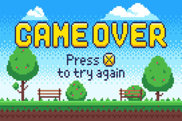 The Art of Pixelated Perseverance: A Game Over Screen