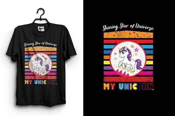 The Shining Star Universe Unicorn: A Premium T-Shirt Design Asset