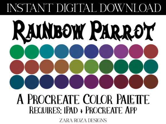 Unlock Retro Magic: The Rainbow Parrot Procreate Color Palette