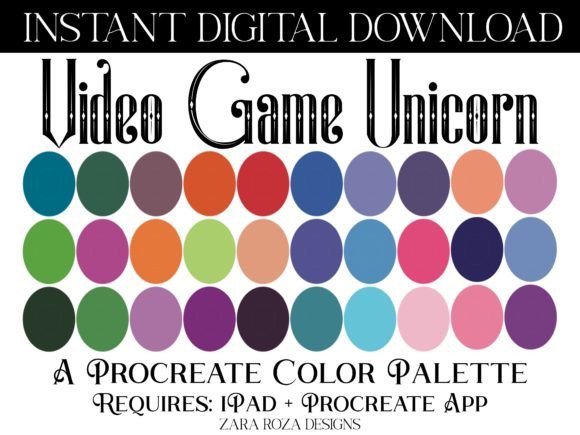 Video Game Unicorn: A Procreate Color Palette