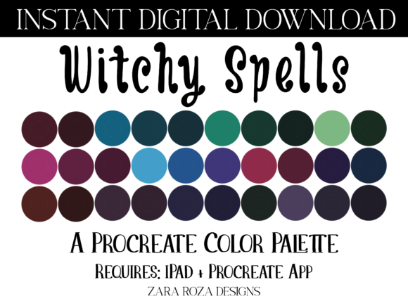 Witchy Spells Procreate Color Palette: Your Gateway to a Magical Digital Canvas